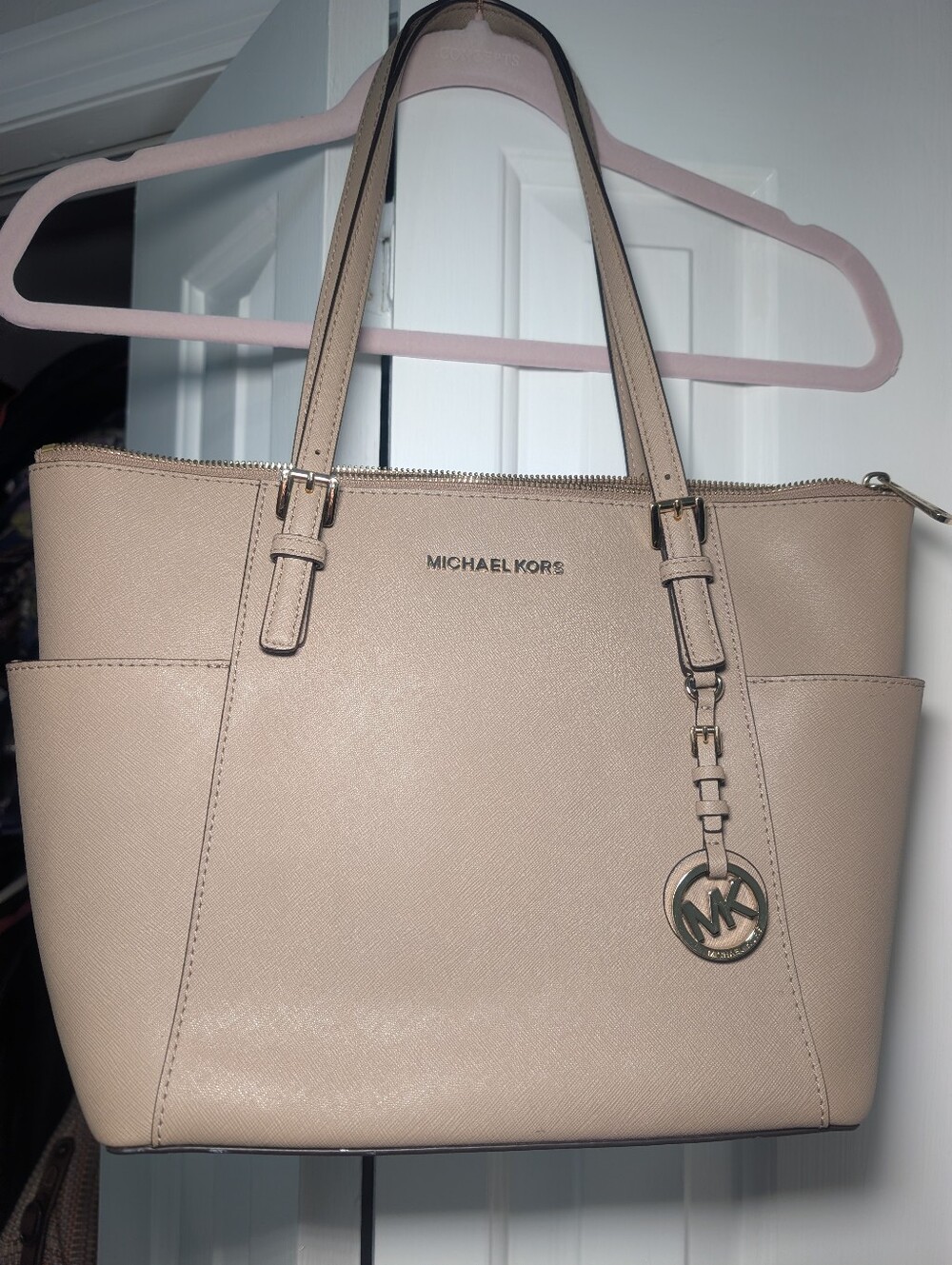 Michael Kors Jet Set Tote Taupe Saffiano Leather Shoulder Bag